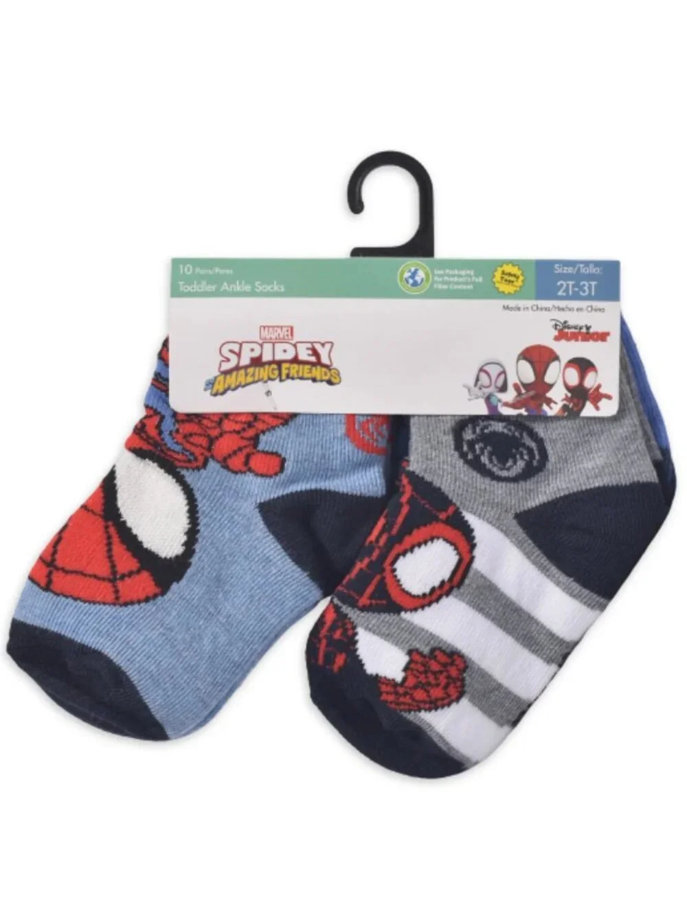 12-24 month Jurassic World & Spidey Amazing Friends Toddler Ankle Socks Bundle